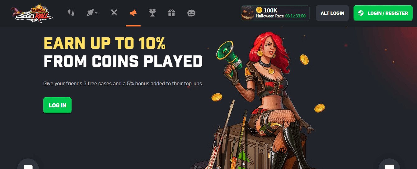 Krok 1-Wejdź na oficjalną stronę CSGORoll