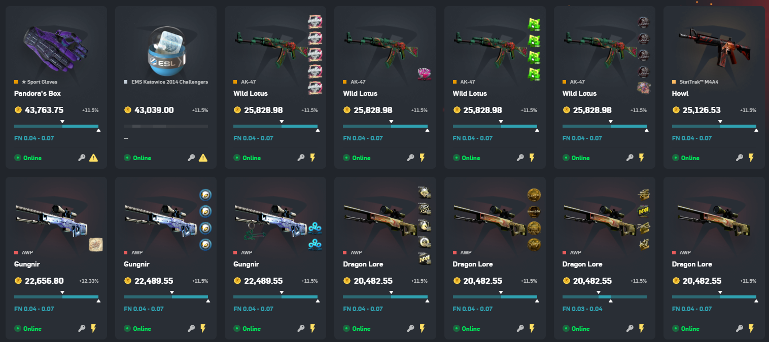 Handluj skinami CS2 bezpośrednio